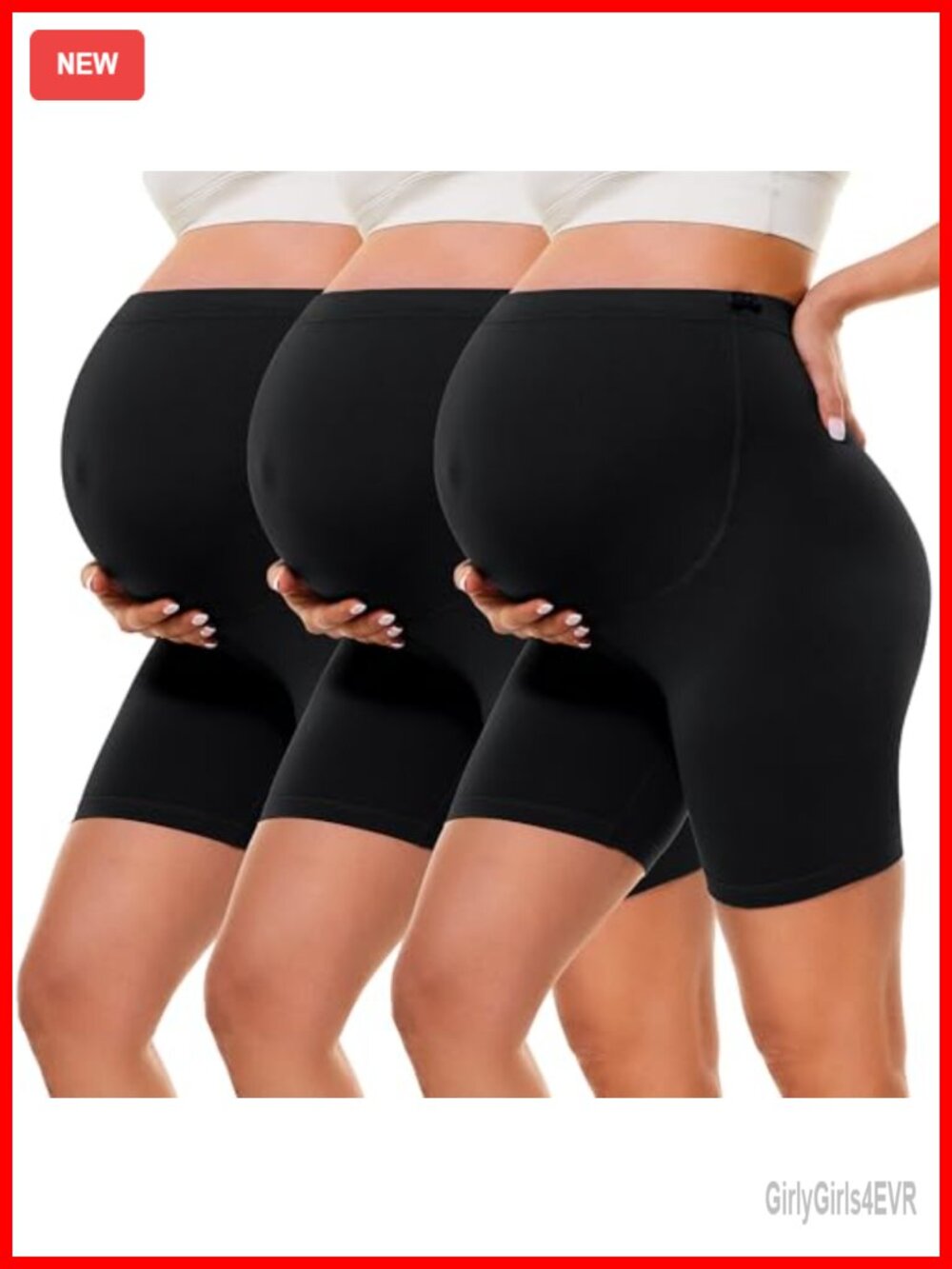 Maternity Biker Shorts Over Belly Buttercloud High Rise Seamless